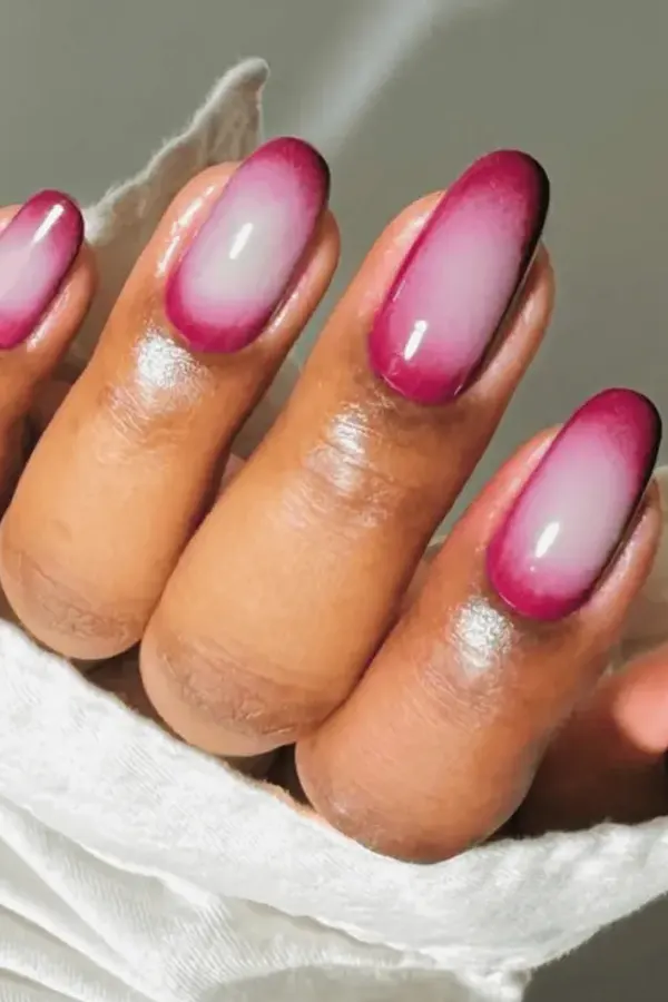 Deep Berry Aura Nails with Cream for a Soft Yet Moody Fall Look