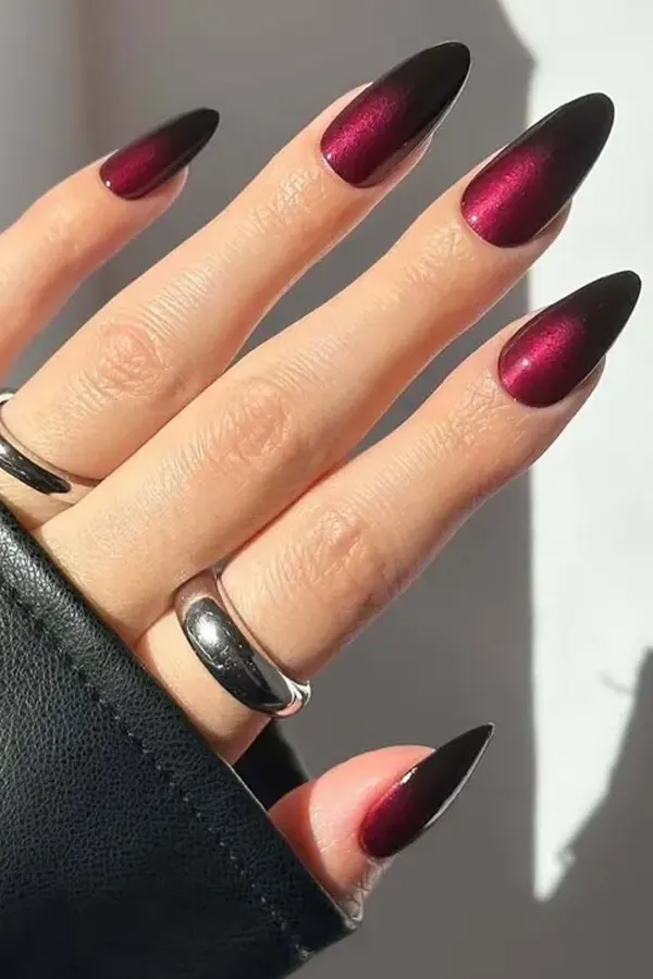 Garnet to Oxblood Ombre Nails That Look Deep and Mesmerizing