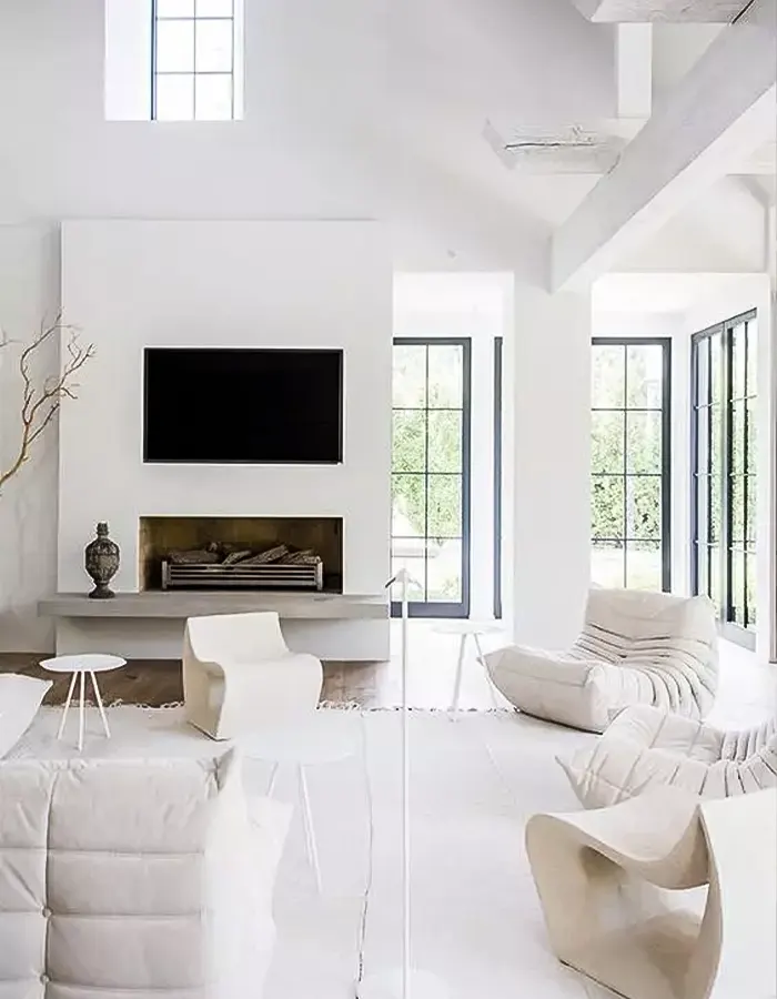 Light-Filled White Living Room Charm