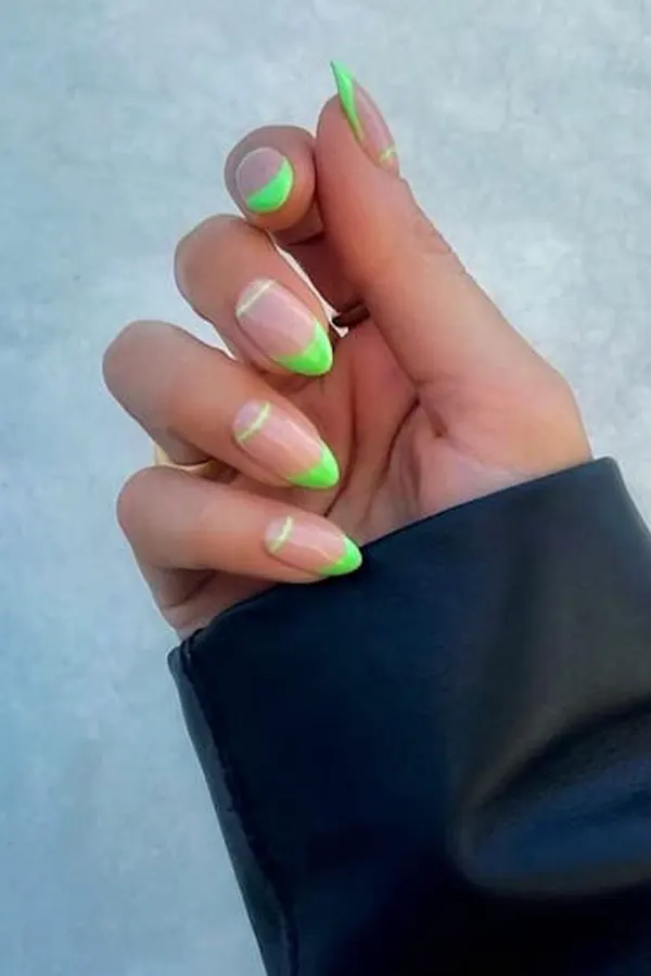 Lime Green French Tips