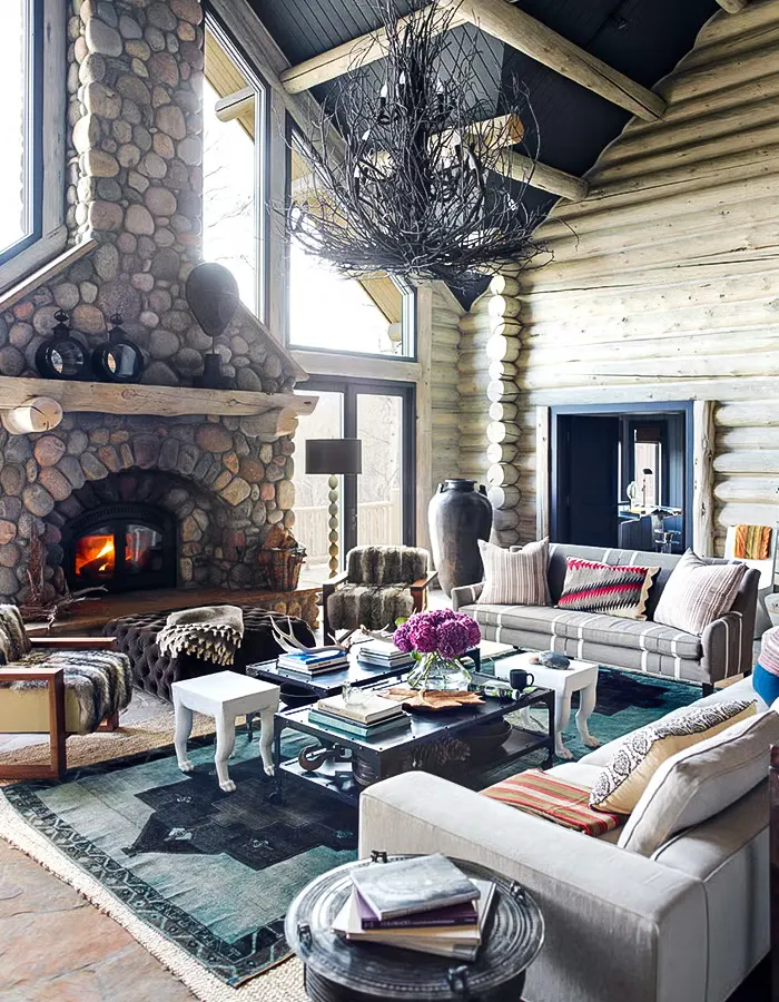 Midcentury Meets Rustic Cabin Style