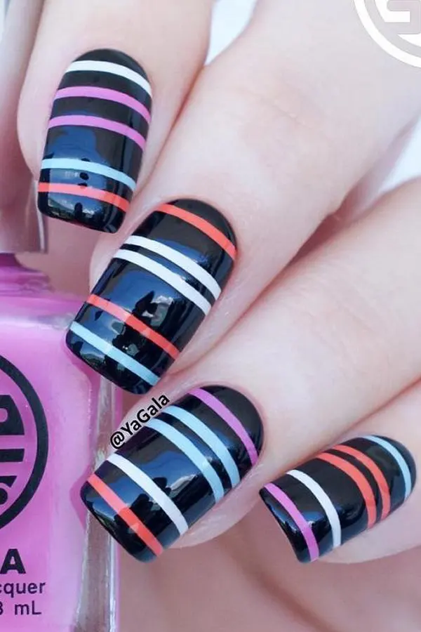 Mix Match Stripes Nails
