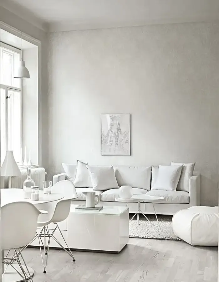 Modern White Living With Dining Nook