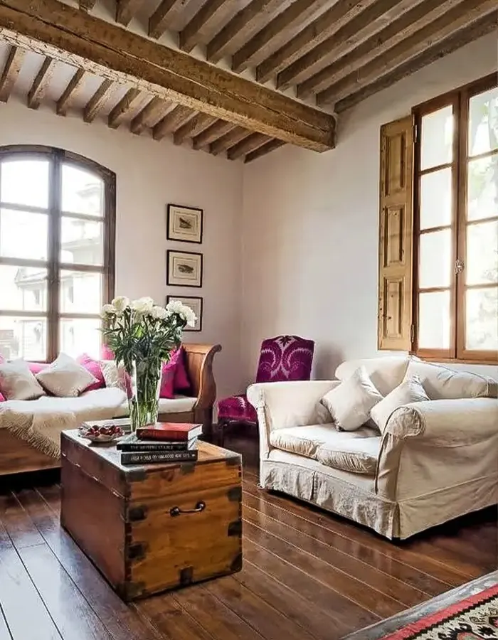 Provence Living Room with Rustic Charm