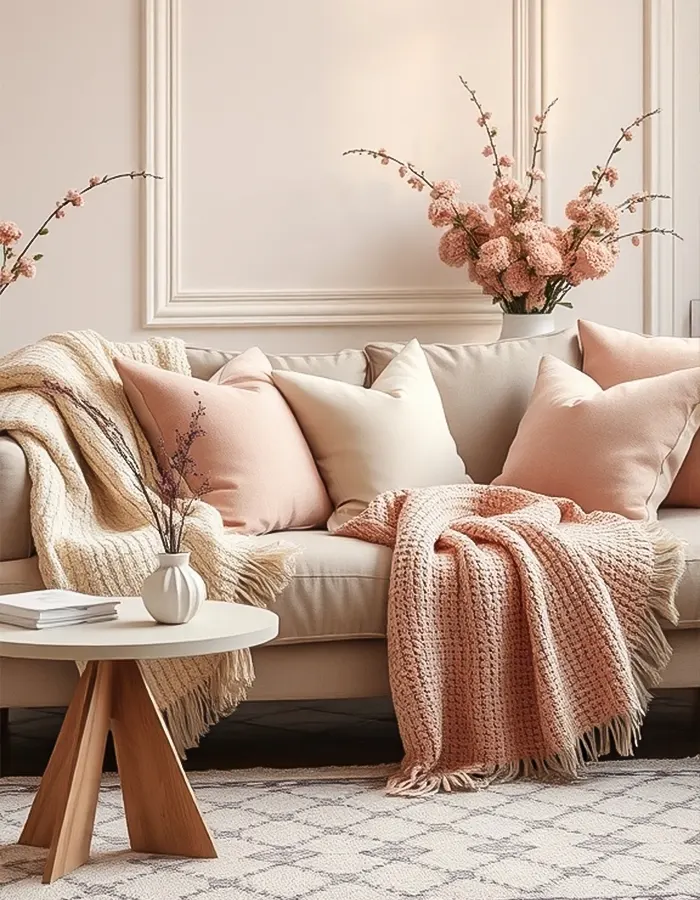 Romantic Blush Tones for Cozy Living