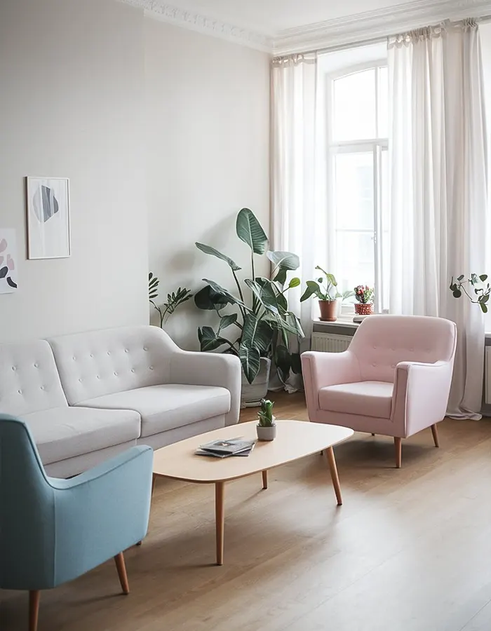 Scandinavian Pastel Living Room Style