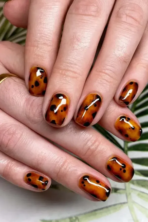 Tortoiseshell Animal Print Nails for Stylish Summer Transitions