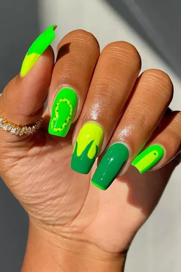 Vibrant Green Manicure