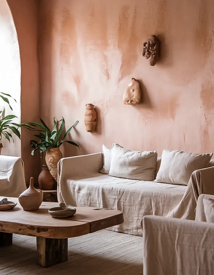 Wabi-Sabi Pastel Living Room Aesthetic