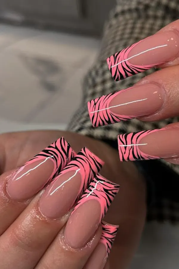 Zebra Print Nails Art